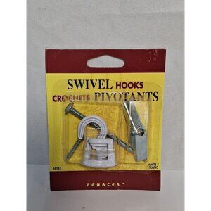 New Panacea Swivel Swag Hook, Plant Hook,  White Steel 3-9/16 in. H .